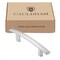 Cauldham Solid Kitchen Cabinet Arch Pulls Handles (3" Hole Centers) - Modern Curved Drawer/Door Hardware - Style M242 - Satin Nickel